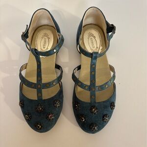 Joyfolie Teal Embellished Flats Galen in Stargazer Size 2